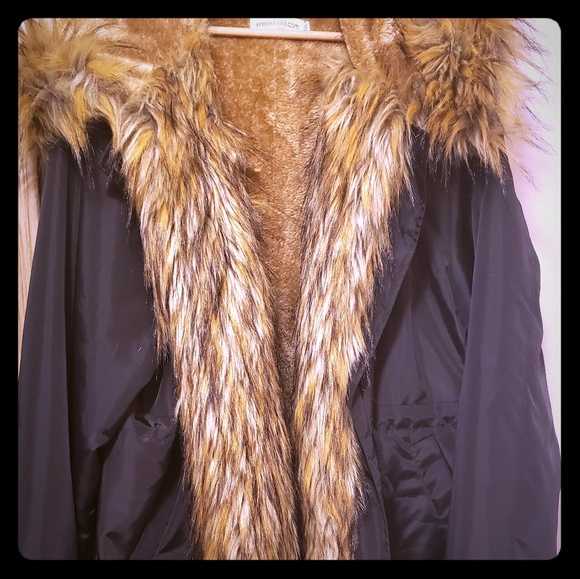 Vintage Fur Hooded Jacket/Parka - Picture 1 of 5